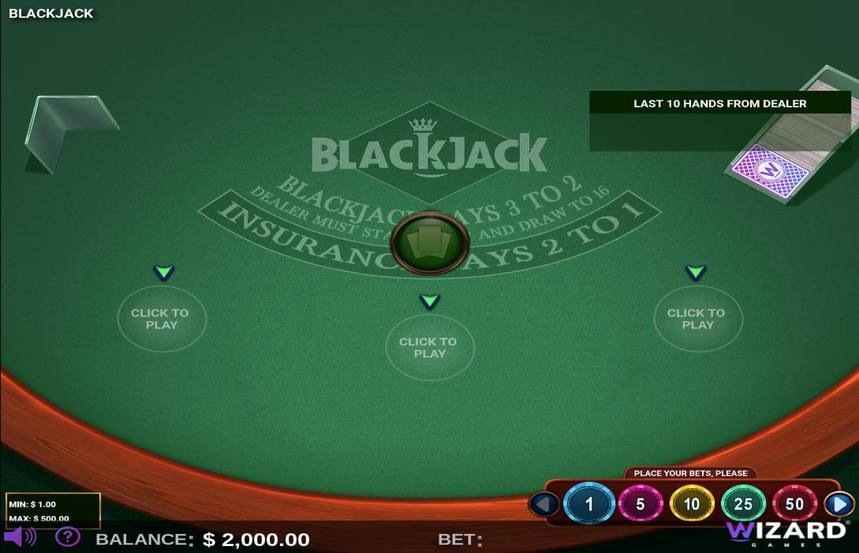 Wizard Games Blackjack