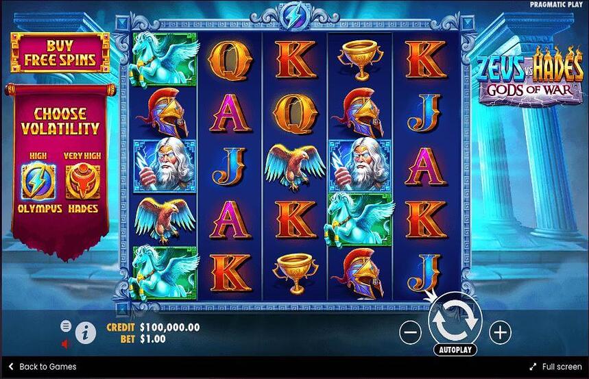 Zeus vs Hades Gods of War